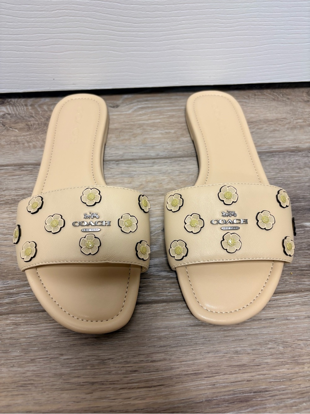 COACH Slide Sandal with Tea Rose